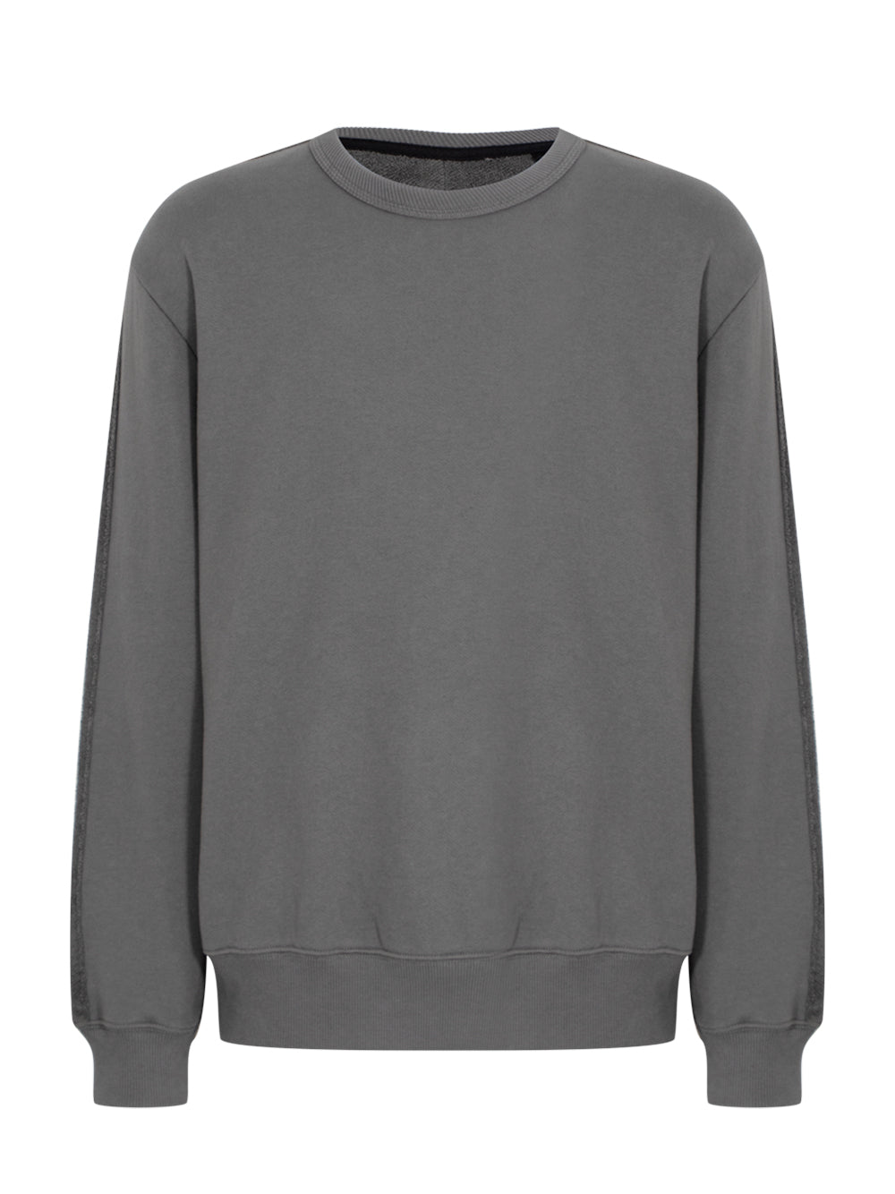 Raw Edge Cotton Sweatshirt (Smoke Grey)