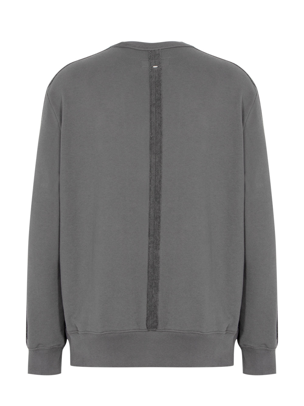 Raw Edge Cotton Sweatshirt (Smoke Grey)