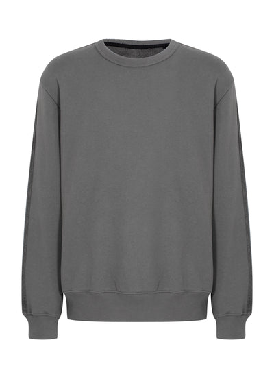 Raw Edge Cotton Sweatshirt (Smoke Grey)
