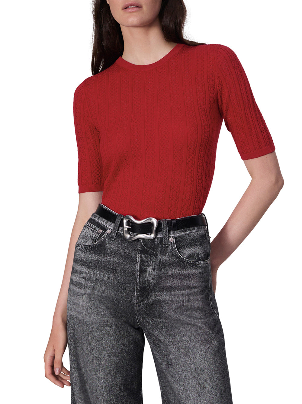 Tina Short Sleeve Crew (Red)