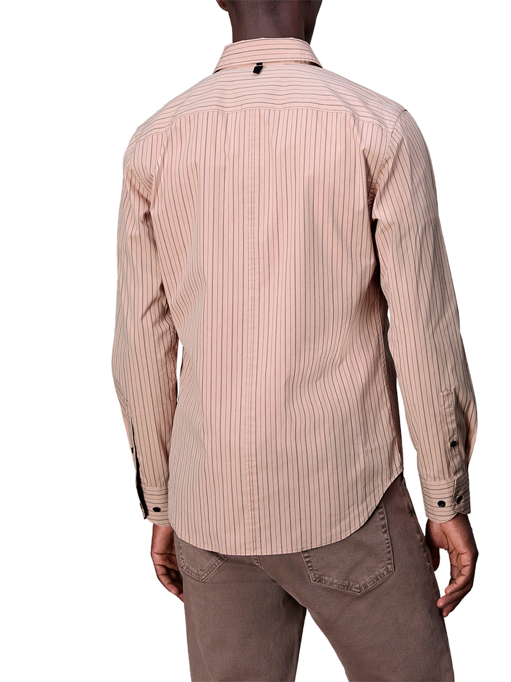 Tomlin Poplin Shirt (Mohagany Stripe)
