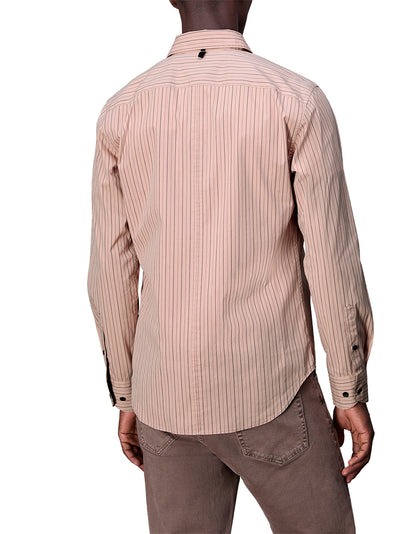 Tomlin Poplin Shirt (Mohagany Stripe)