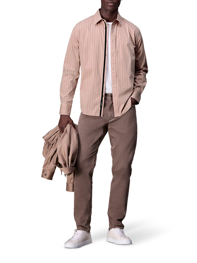 Tomlin Poplin Shirt (Mohagany Stripe)