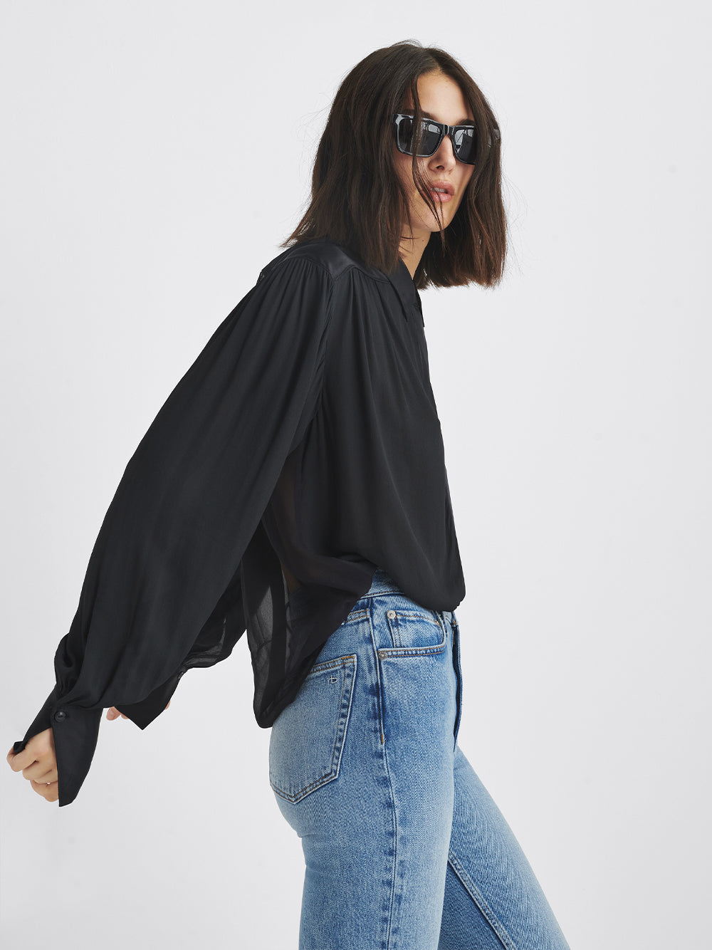 Aubrey Georgette Blouse (Black)
