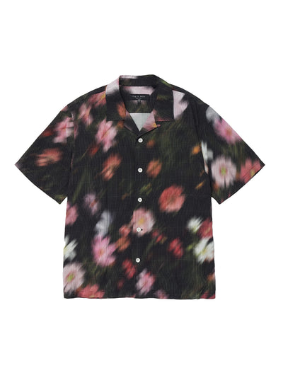 Avery Printed Viscose Shirt (Black Floral)