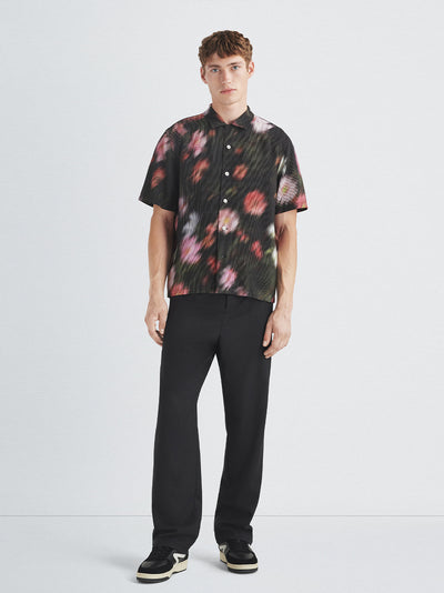 Avery Printed Viscose Shirt (Black Floral)
