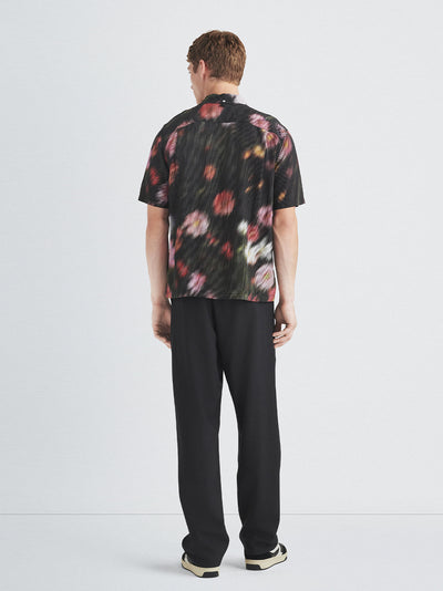 Avery Printed Viscose Shirt (Black Floral)