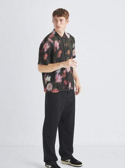 Avery Printed Viscose Shirt (Black Floral)