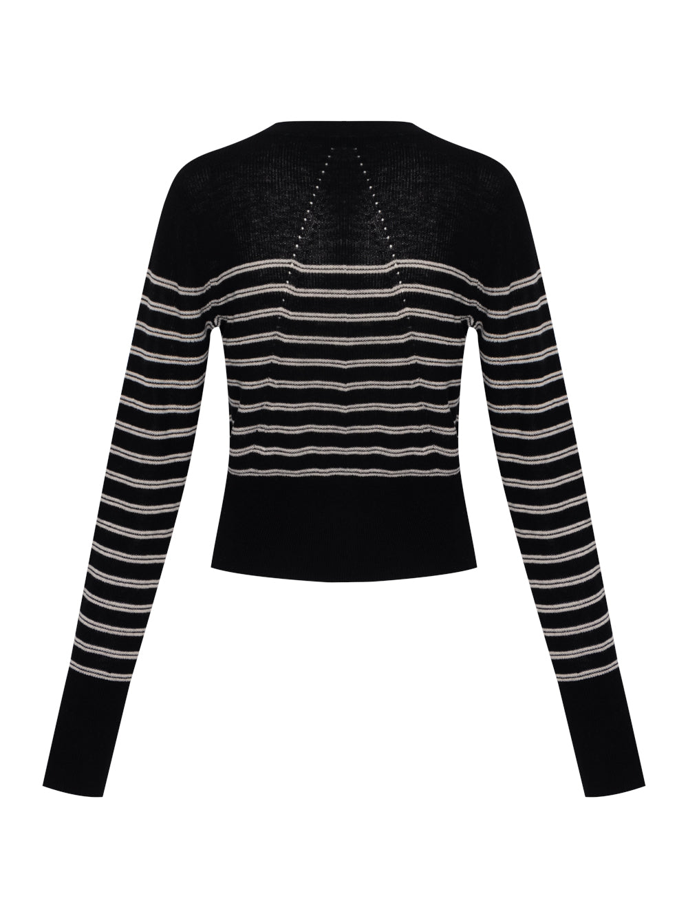 Bree Striped Vee Cardigan (Black Multi)