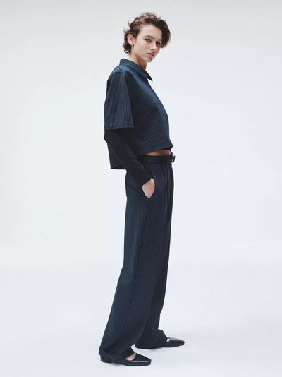 Junie Ponte Top (Navy Stripe)