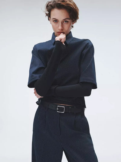 Junie Ponte Top (Navy Stripe)