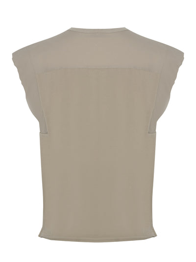 Mixed Media Muscle T-Shirt (Sage)