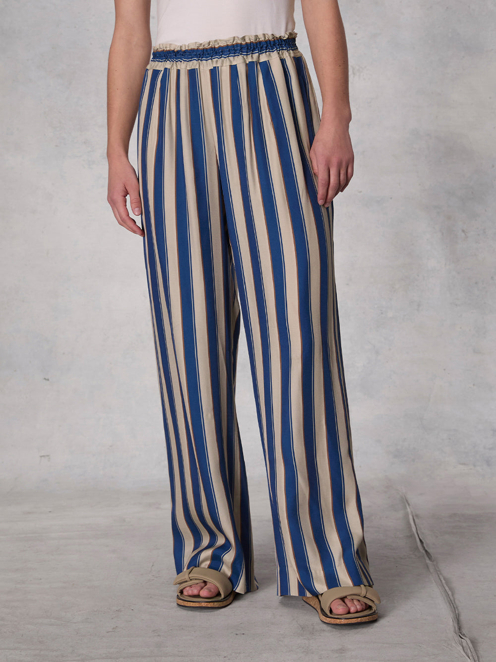 Bailey Silk Pant (Salute Stripe)