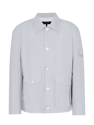 Cade Striped Cotton Jacket (Blue Stripe)