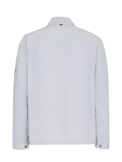 Cade Striped Cotton Jacket (Blue Stripe)