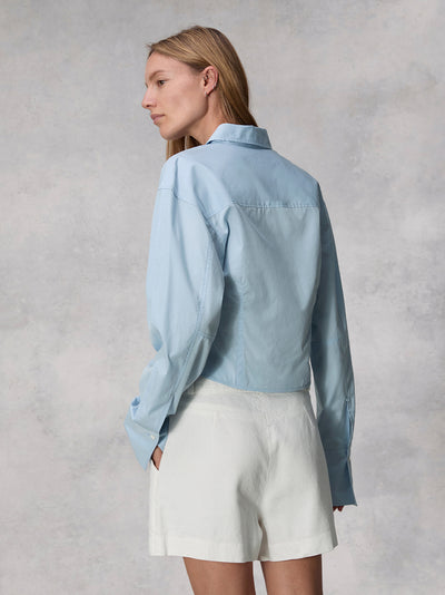 Claudia Cotton Poplin Shirt (Light Blue)
