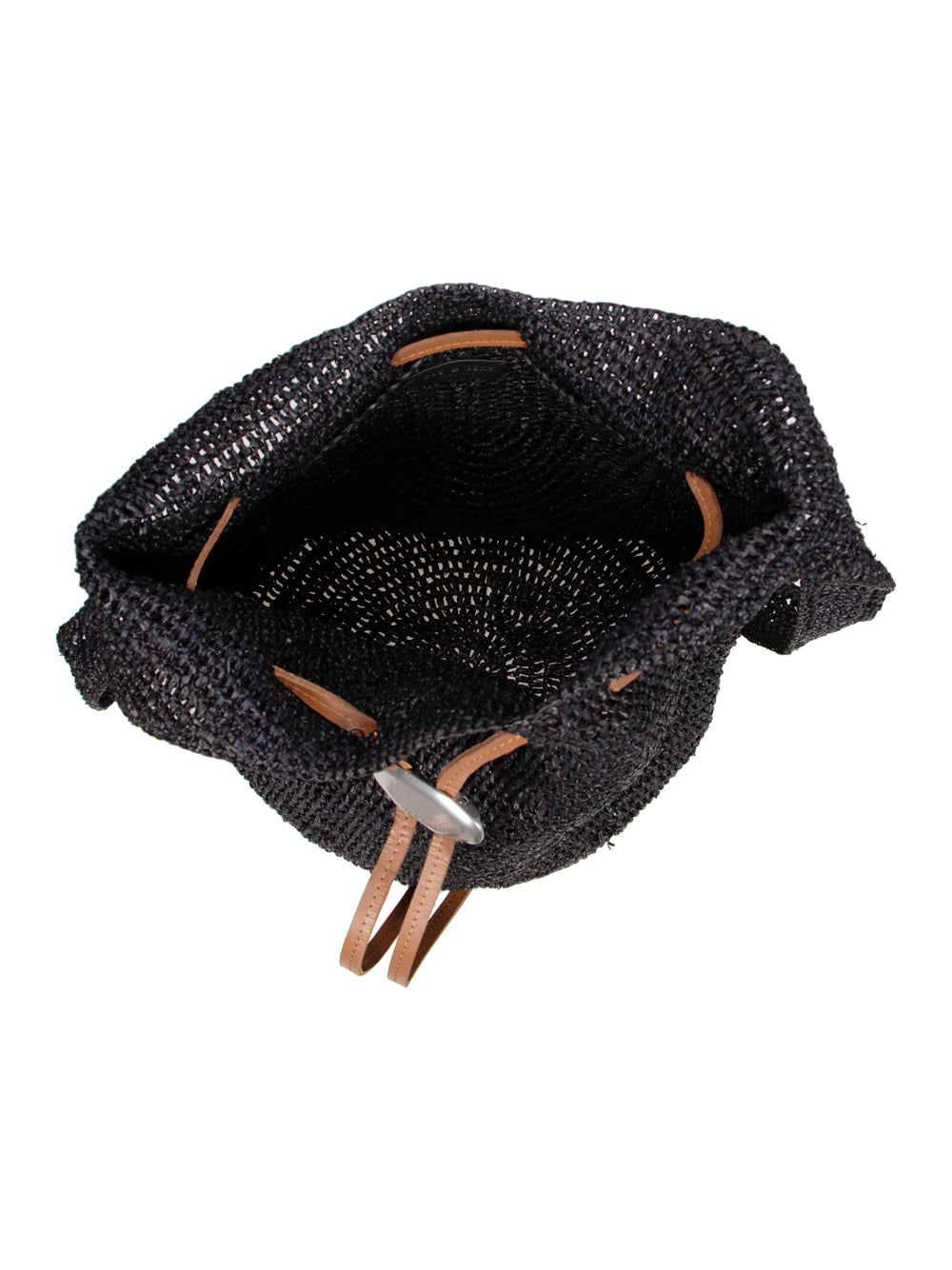Daily Straw Bucket Bag (Black)