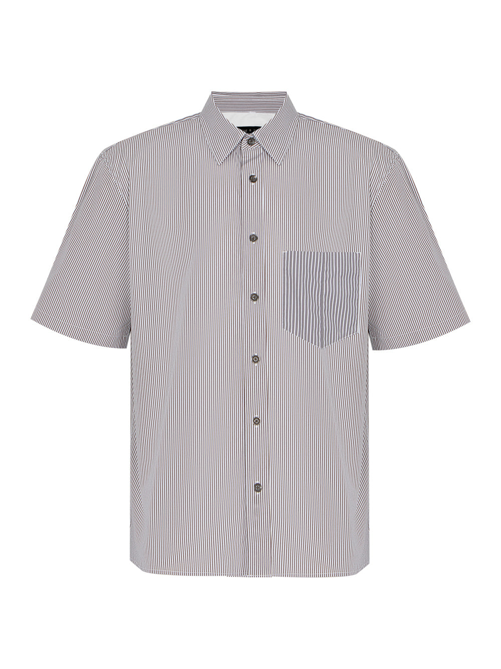Dalton Striped Cotton Nylon Shirt (Brown Stripe)
