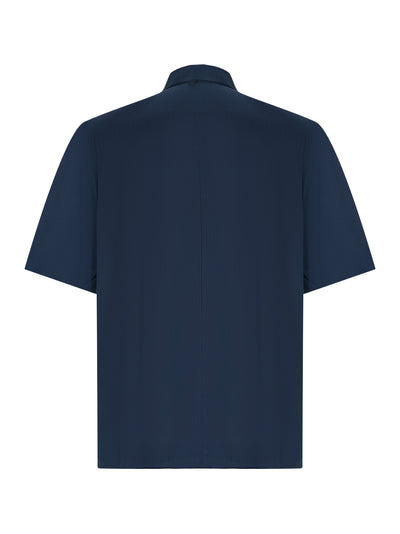 Dalton Viscose Twill Short Sleeve Shirt (Navy)