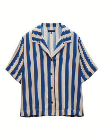 Declan Silk Shirt (Salute Stripe)