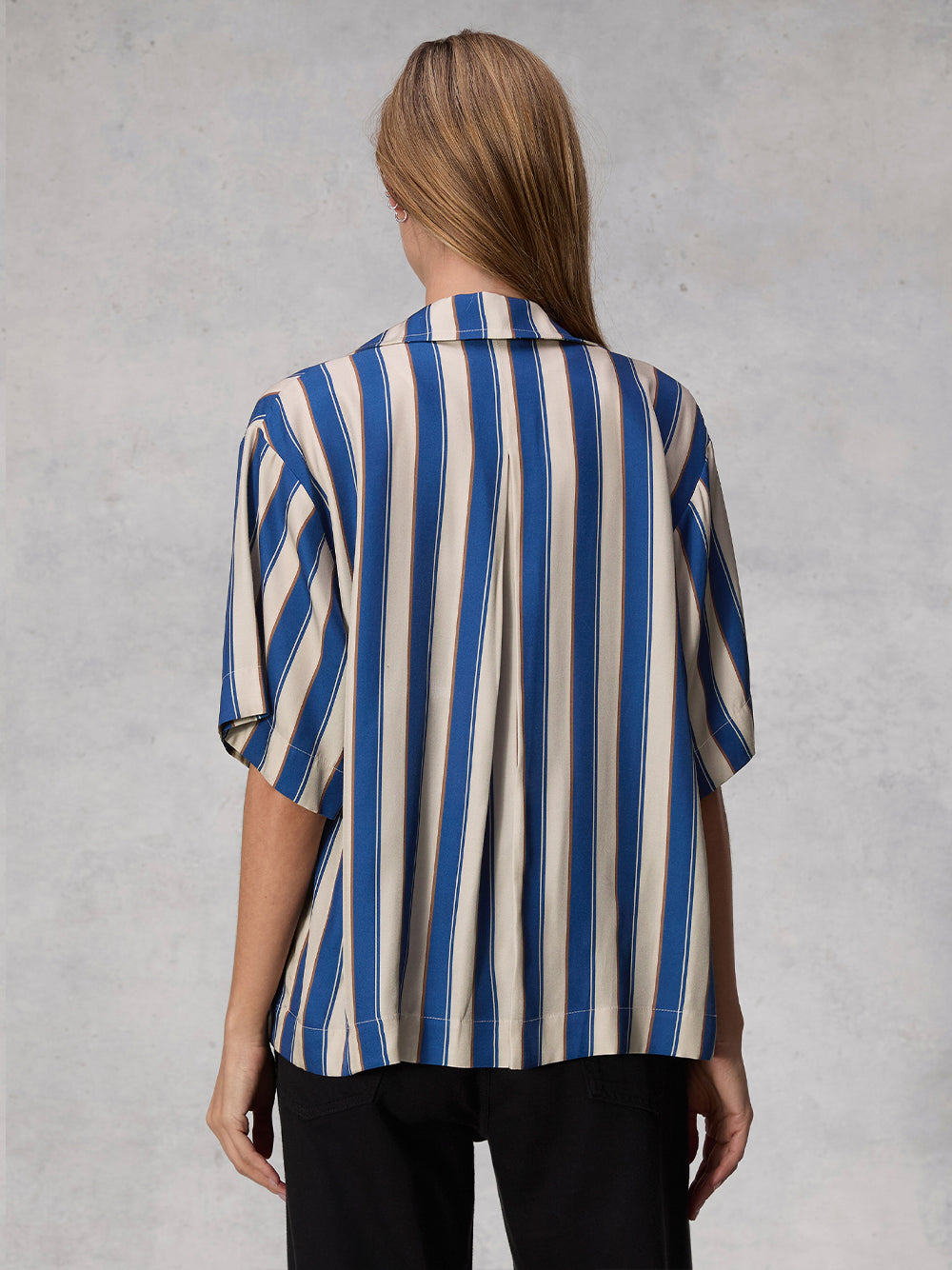 Declan Silk Shirt (Salute Stripe)