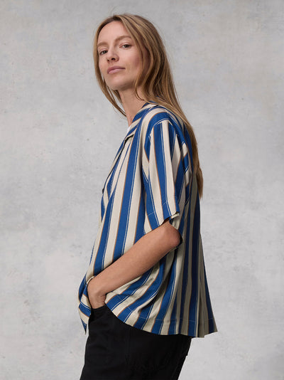 Declan Silk Shirt (Salute Stripe)