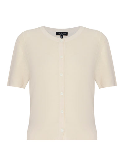 Dina Short Sleeve Cardigan (Ivory)