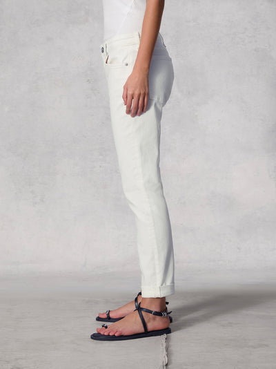 Dre Low-Rise Slim Boyfriend (Optic White)
