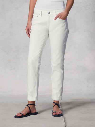 Dre Low-Rise Slim Boyfriend (Optic White)