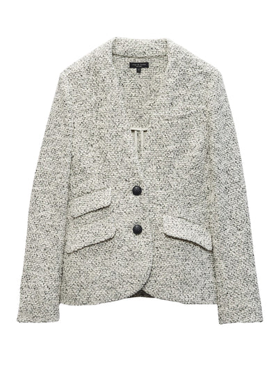 Elise Tweed Blazer (White Green)