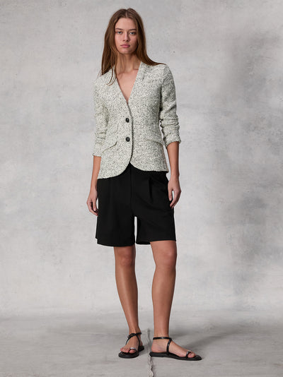 Elise Tweed Blazer (White Green)