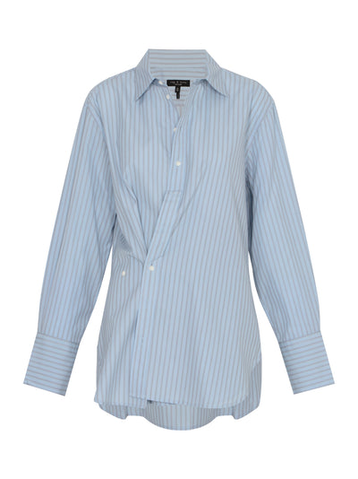 Indiana Stripe Poplin Shirt (Cool Blue Stripe)