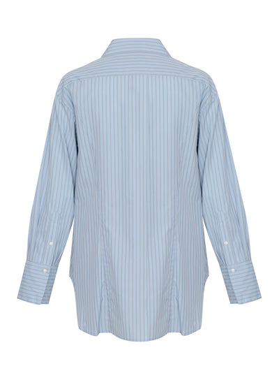 Indiana Stripe Poplin Shirt (Cool Blue Stripe)