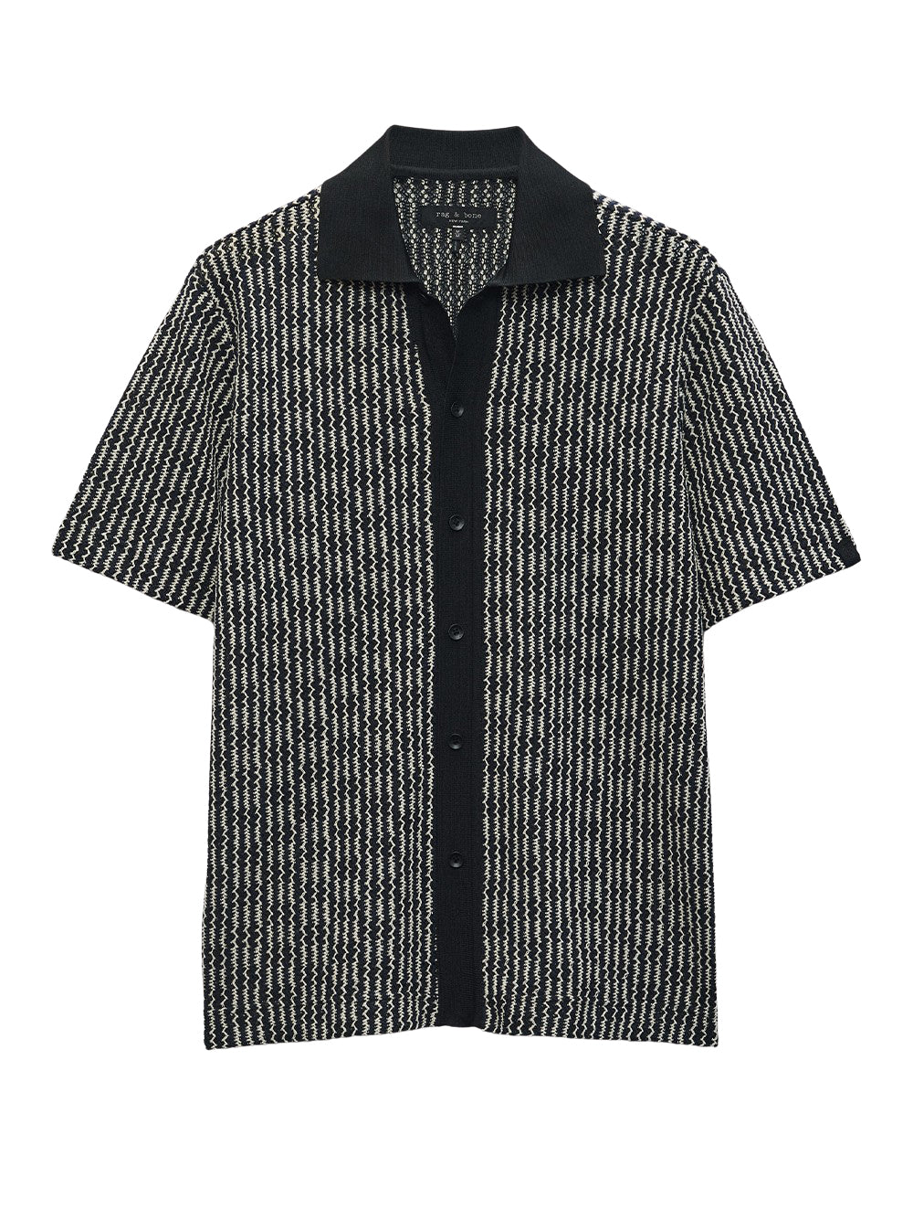 Knit Cupro Dalton Shirt (Black)