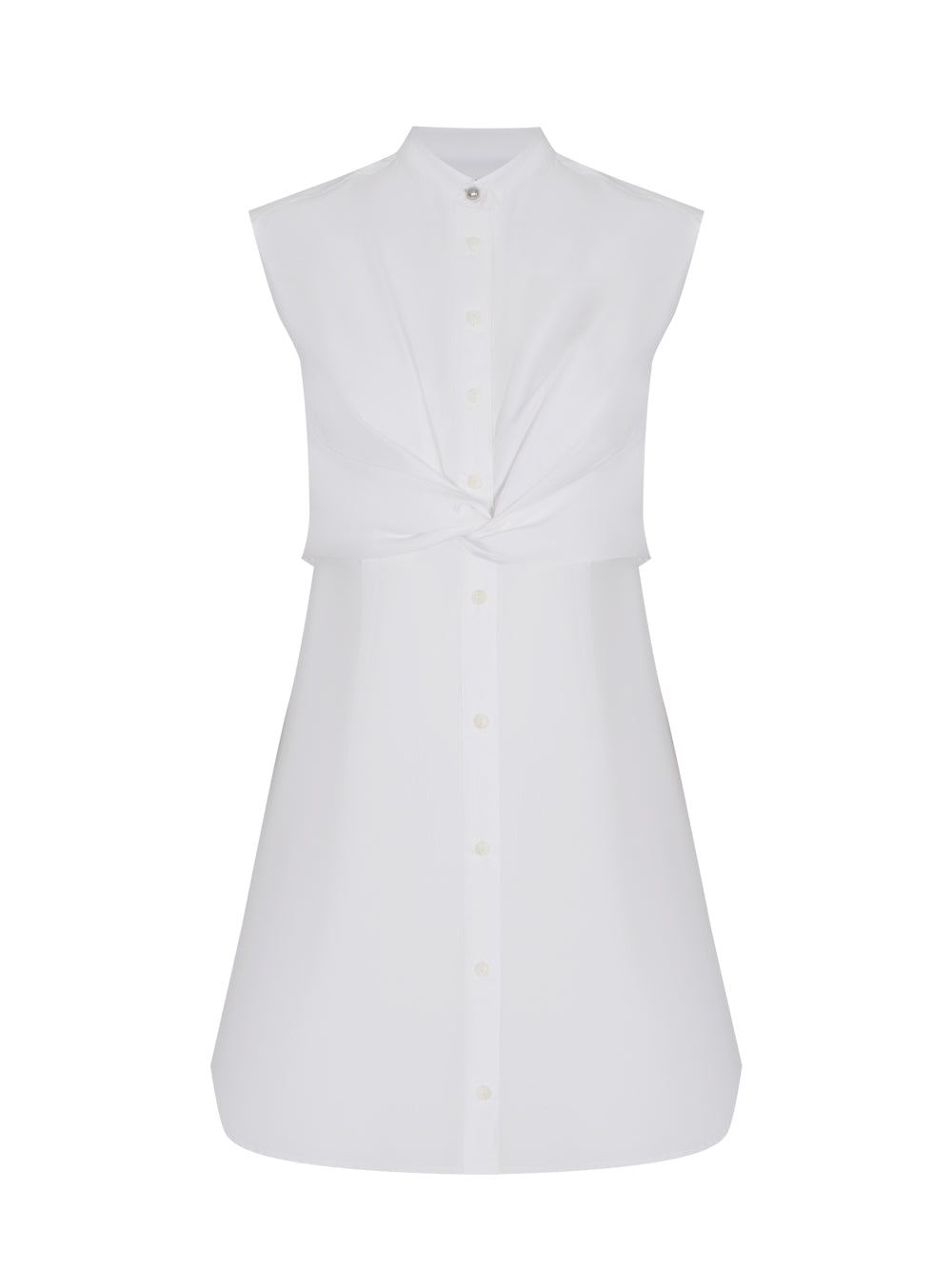 Louisa Sleeveless Poplin Dress (White)