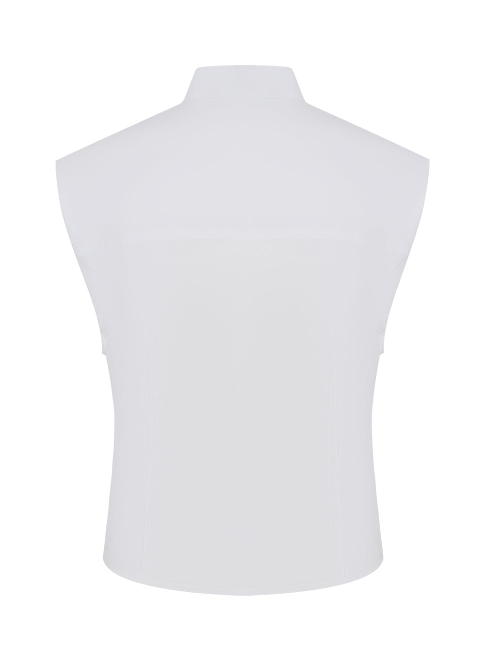 Louisa Sleeveless Poplin Shirt (White)