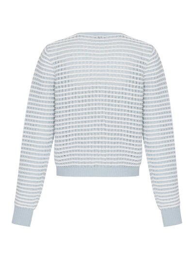 Marlee Stripe Cardigan (Light Blue)