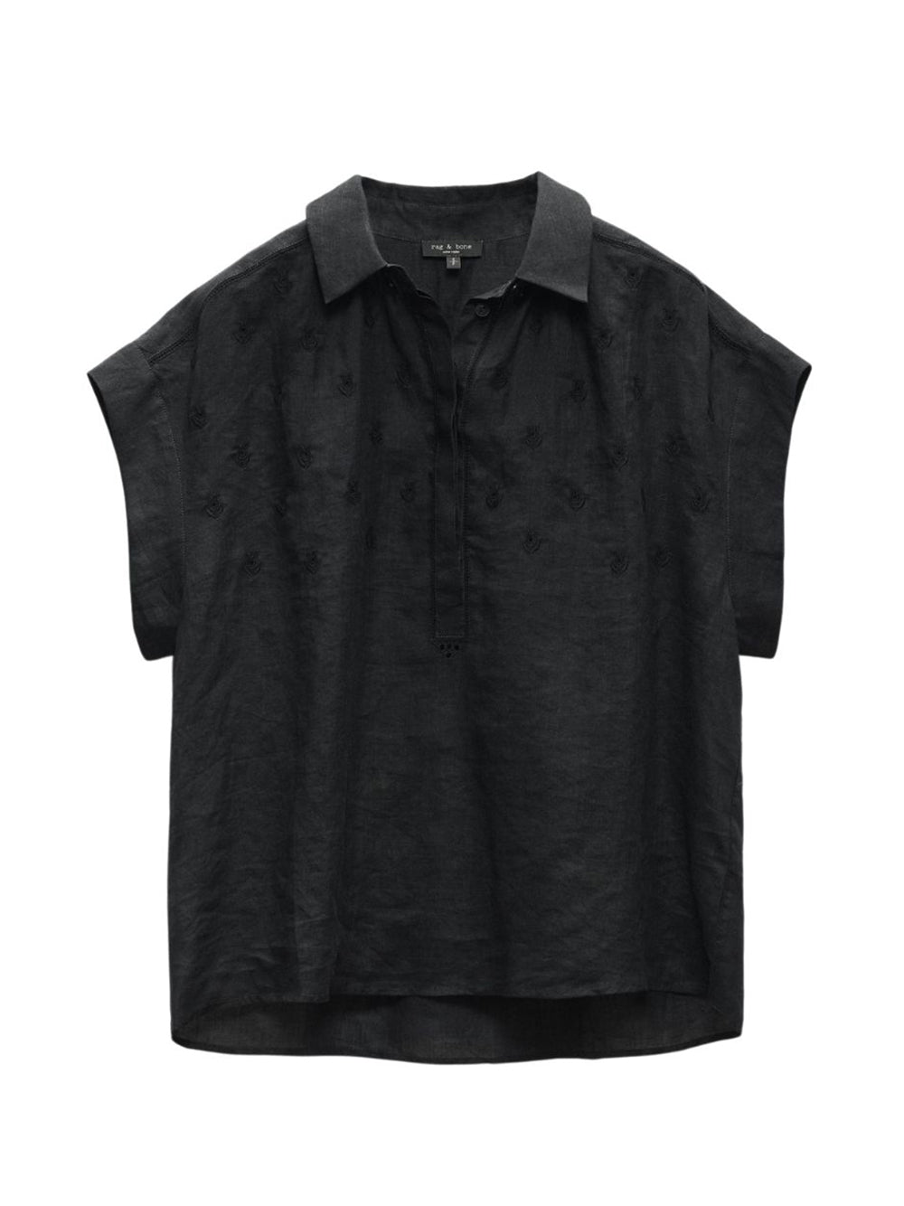 Robin Embroidered Top (Black)