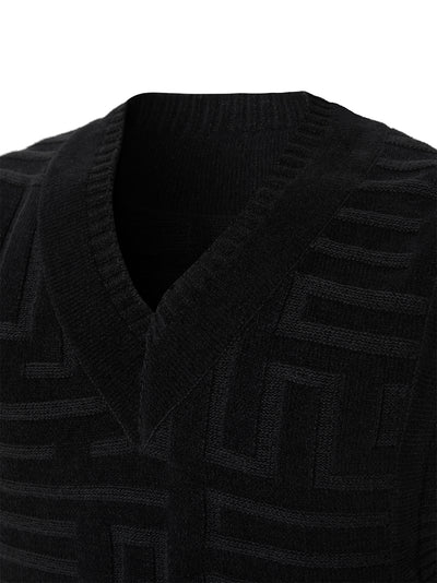 Jacquard Knitted Vest Black