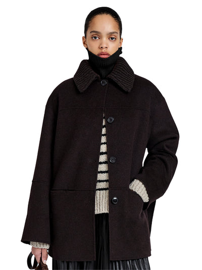 Lisa Coat in Double Face Wool Fatigue