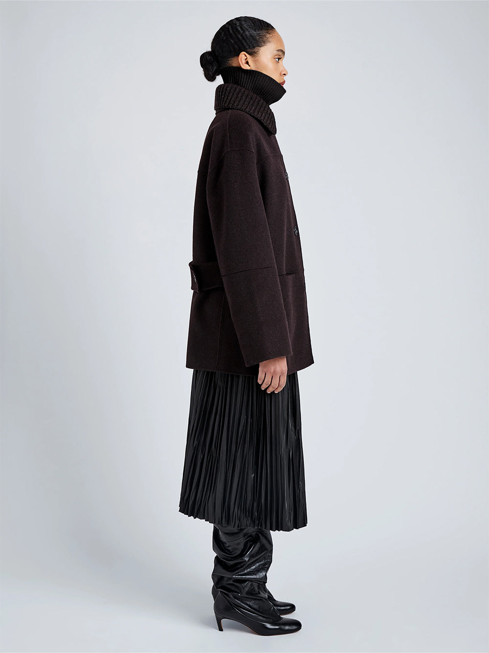 Lisa Coat in Double Face Wool Fatigue