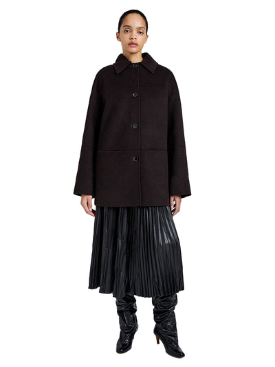 Lisa Coat in Double Face Wool Fatigue