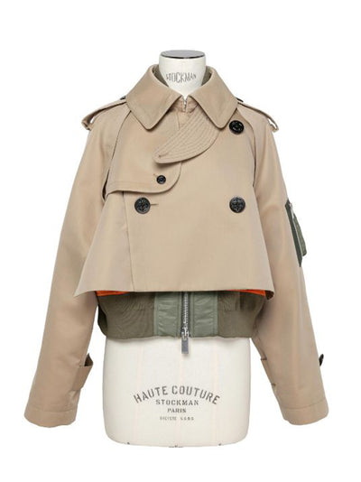 Cotton Gabardine X Nylon Twill Blouson Beige