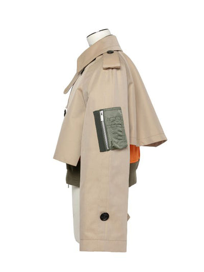 Cotton Gabardine X Nylon Twill Blouson Beige