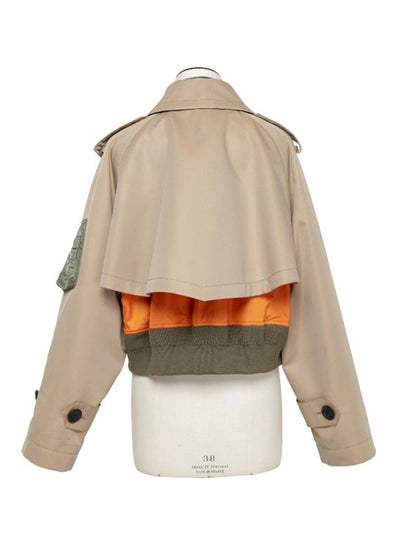 Cotton Gabardine X Nylon Twill Blouson Beige