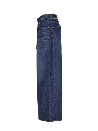 Wide Denim Pants Blue