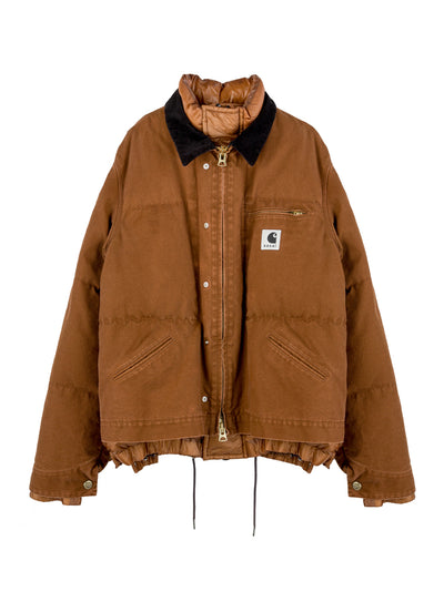 sacai x Carhartt WIP Washed Duck Puffer Jacket (Dark Beige)