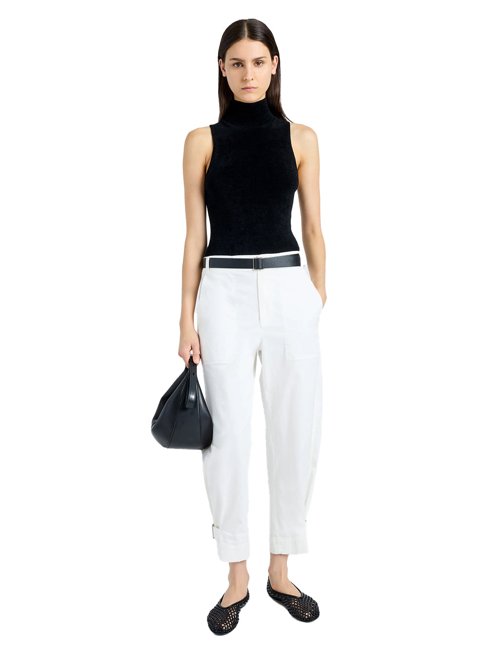 Kay Pant In Cotton Twill Off White