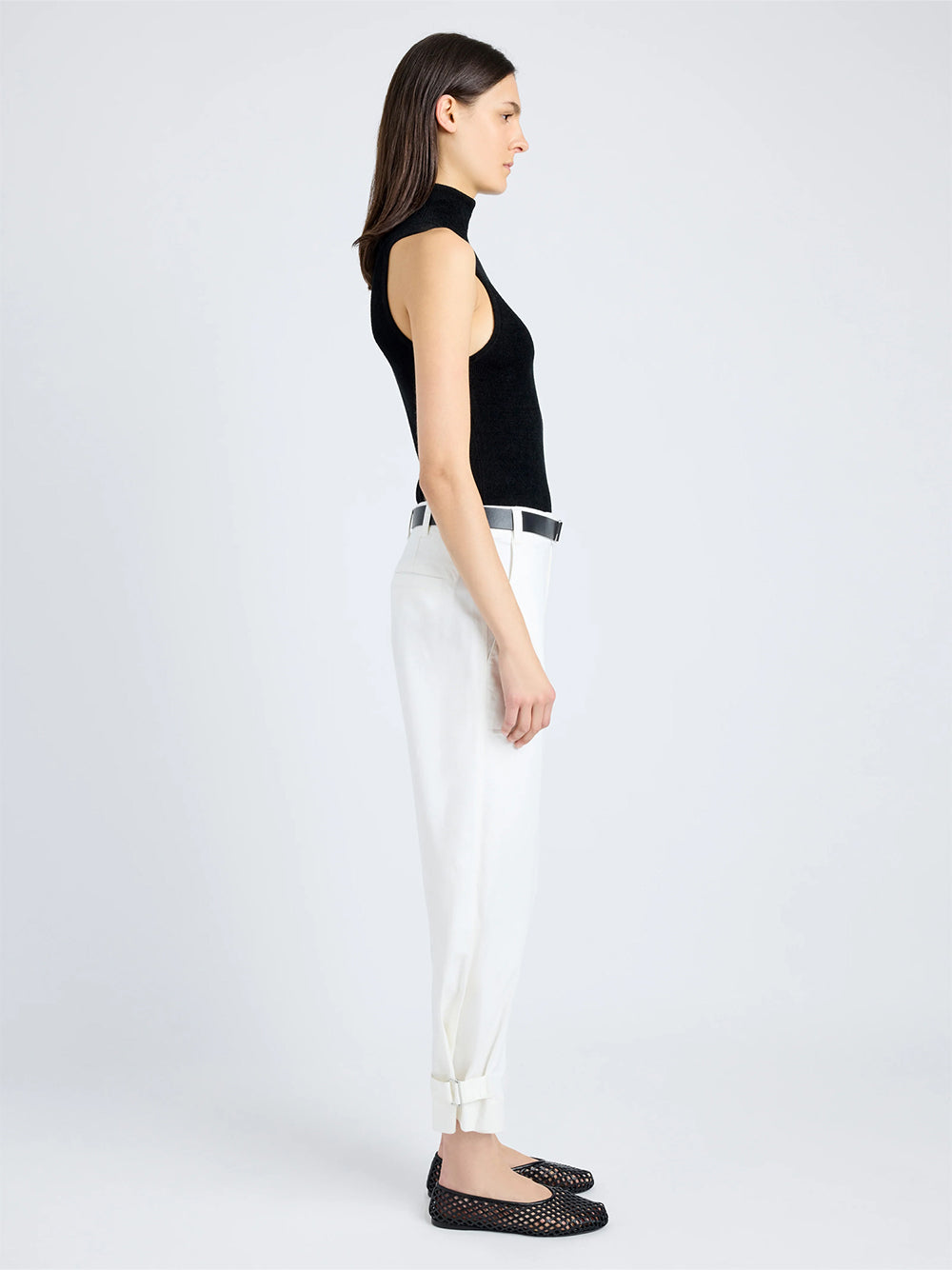 Kay Pant In Cotton Twill Off White