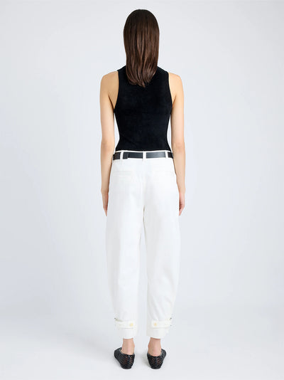 Kay Pant In Cotton Twill Off White